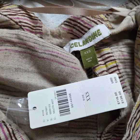 New XXS Anthropologie X Celandine linen halter button-front maxi dress - Picture 5 of 10